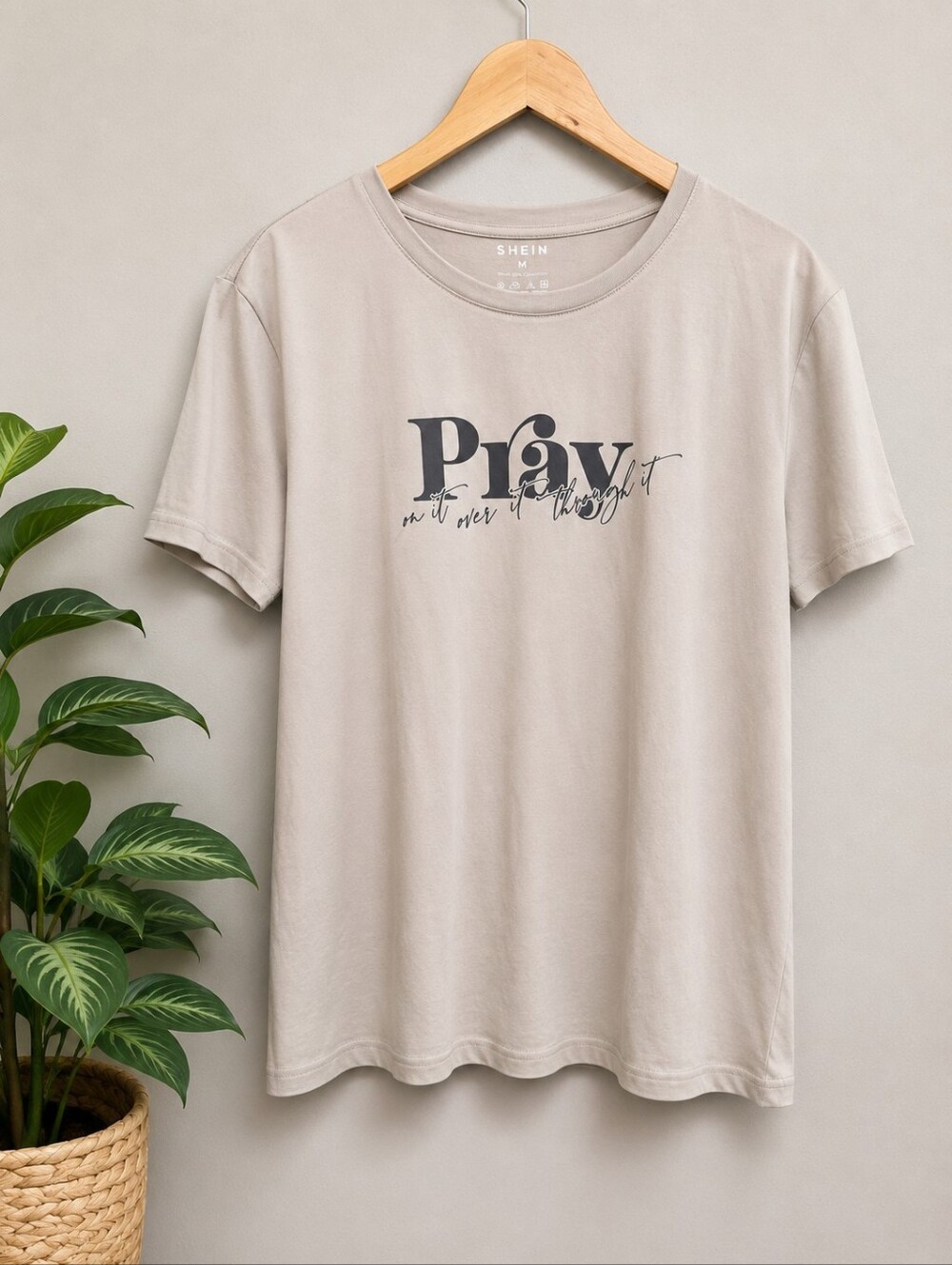 5/$25 Pray Beige Blouse Tshirt